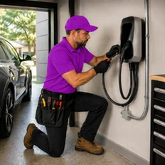 Level 2 EV charger installed on a dedicated circuit